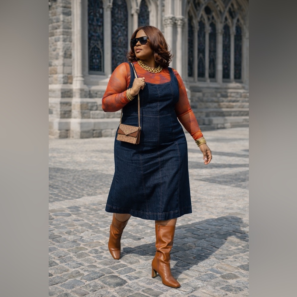 Plus size denim dress